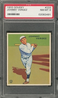 1933 Goudey #233 Johnny Vergez – PSA NM-MT 8 